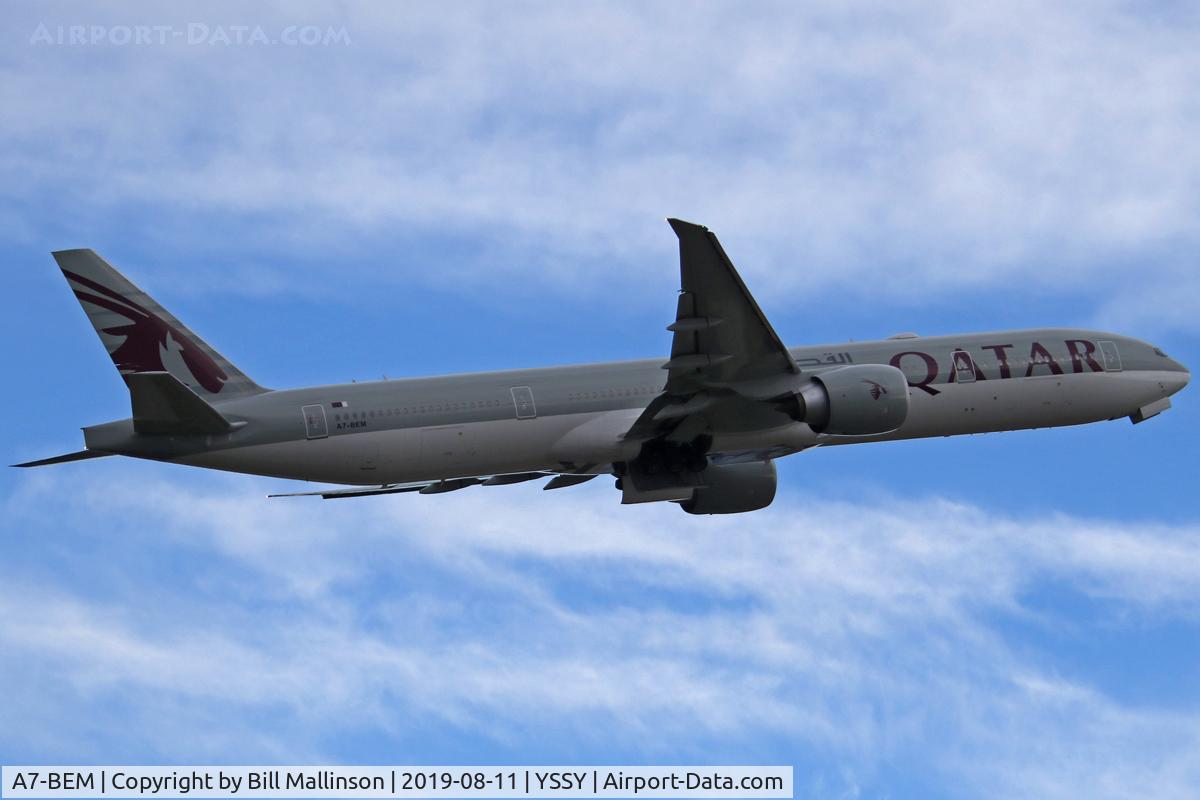 A7-BEM, 2017 Boeing 777-300/ER C/N 64088, short hop to CBR