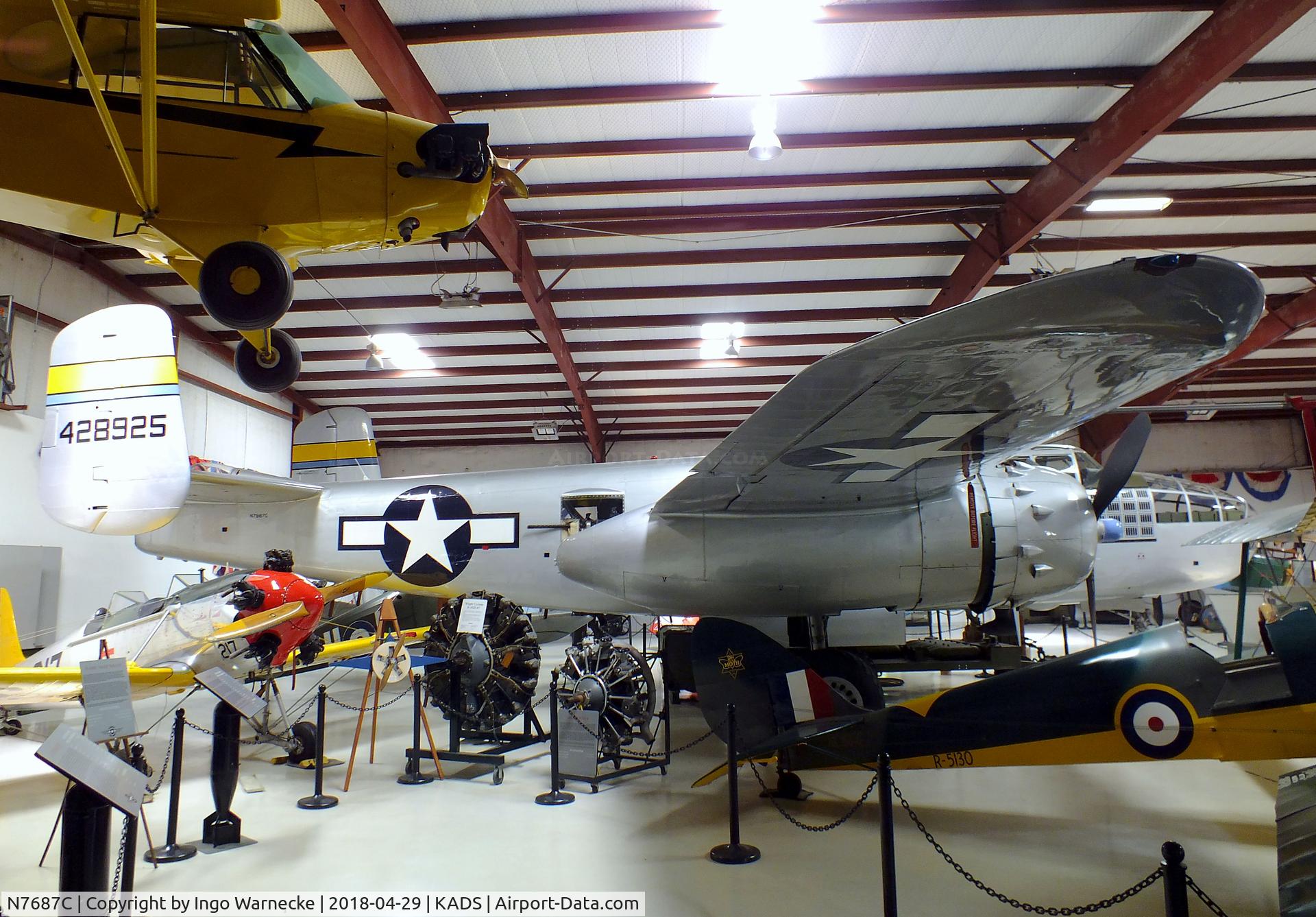 N7687C, 1944 North American TB-25N Mitchell C/N 108-32200, North American TB-25N Mitchell at the Cavanaugh Flight Museum, Addison TX