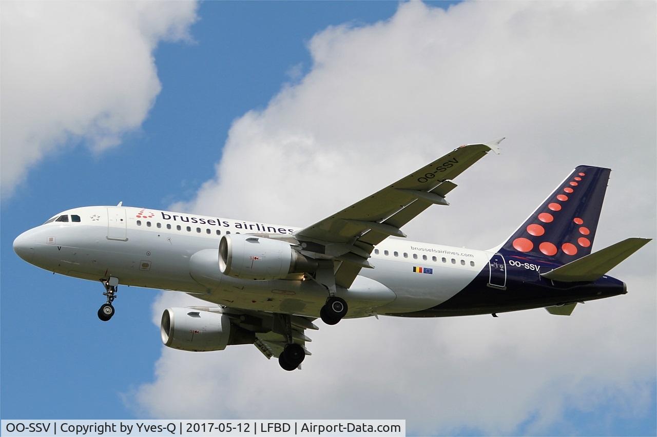 OO-SSV, 2004 Airbus A319-111 C/N 2196, Airbus A319-111, On final rwy 23, Bordeaux-Mérignac airport (LFBD-BOD)