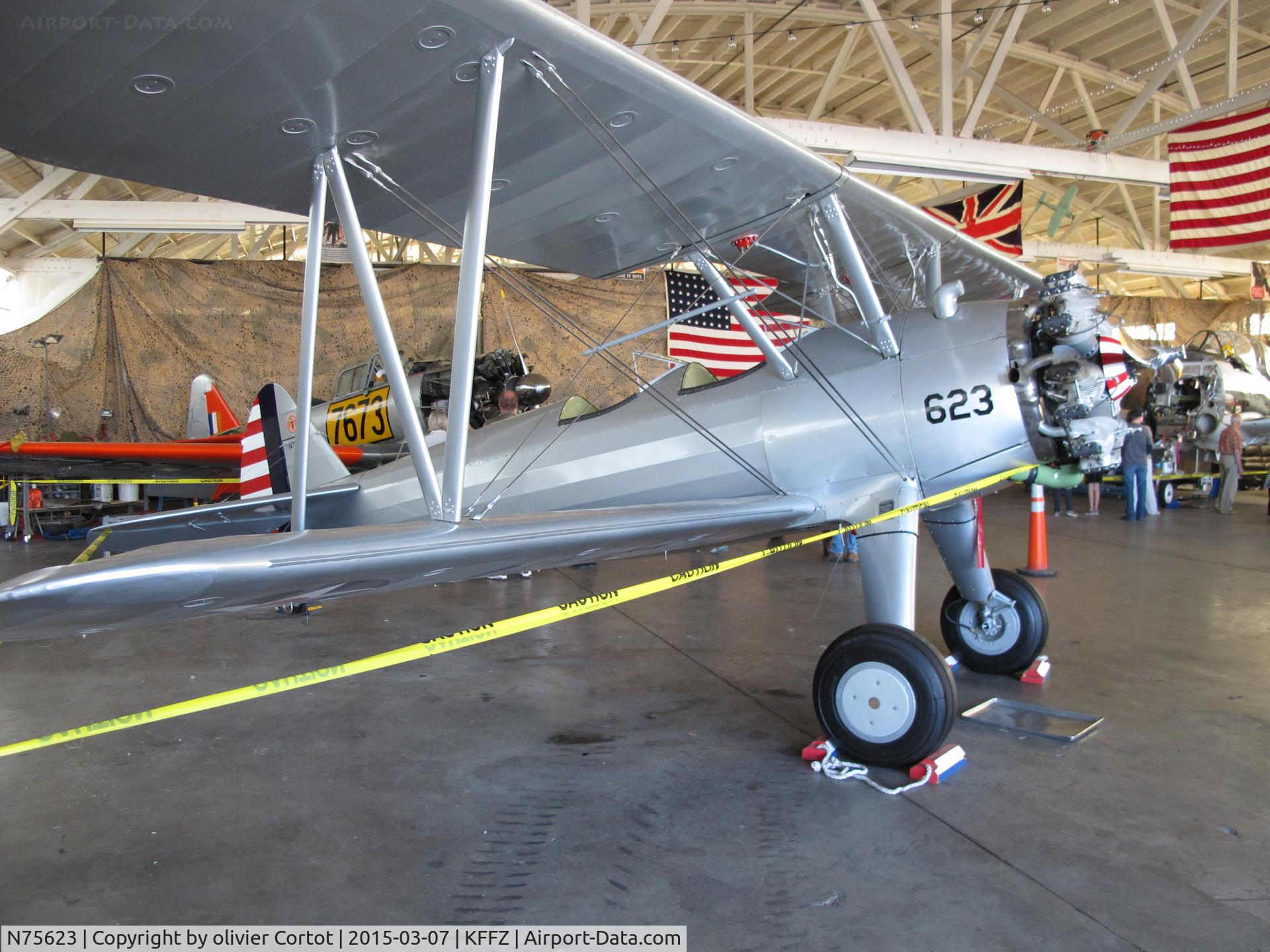 N75623, 1941 Boeing B75N1 C/N 75-1281, Falcon field open doors day