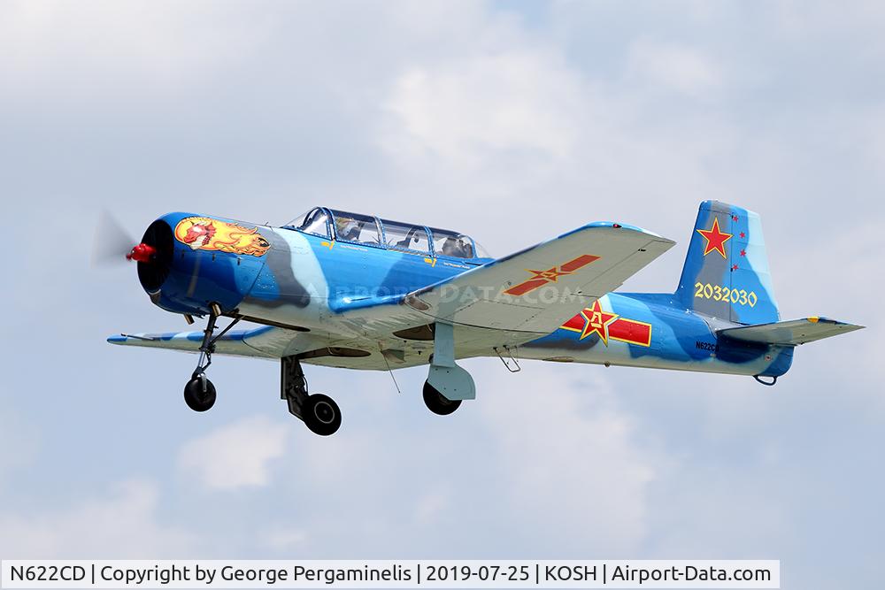 N622CD, 1977 Nanchang CJ-6A C/N 2032030, Departing from runway 27.