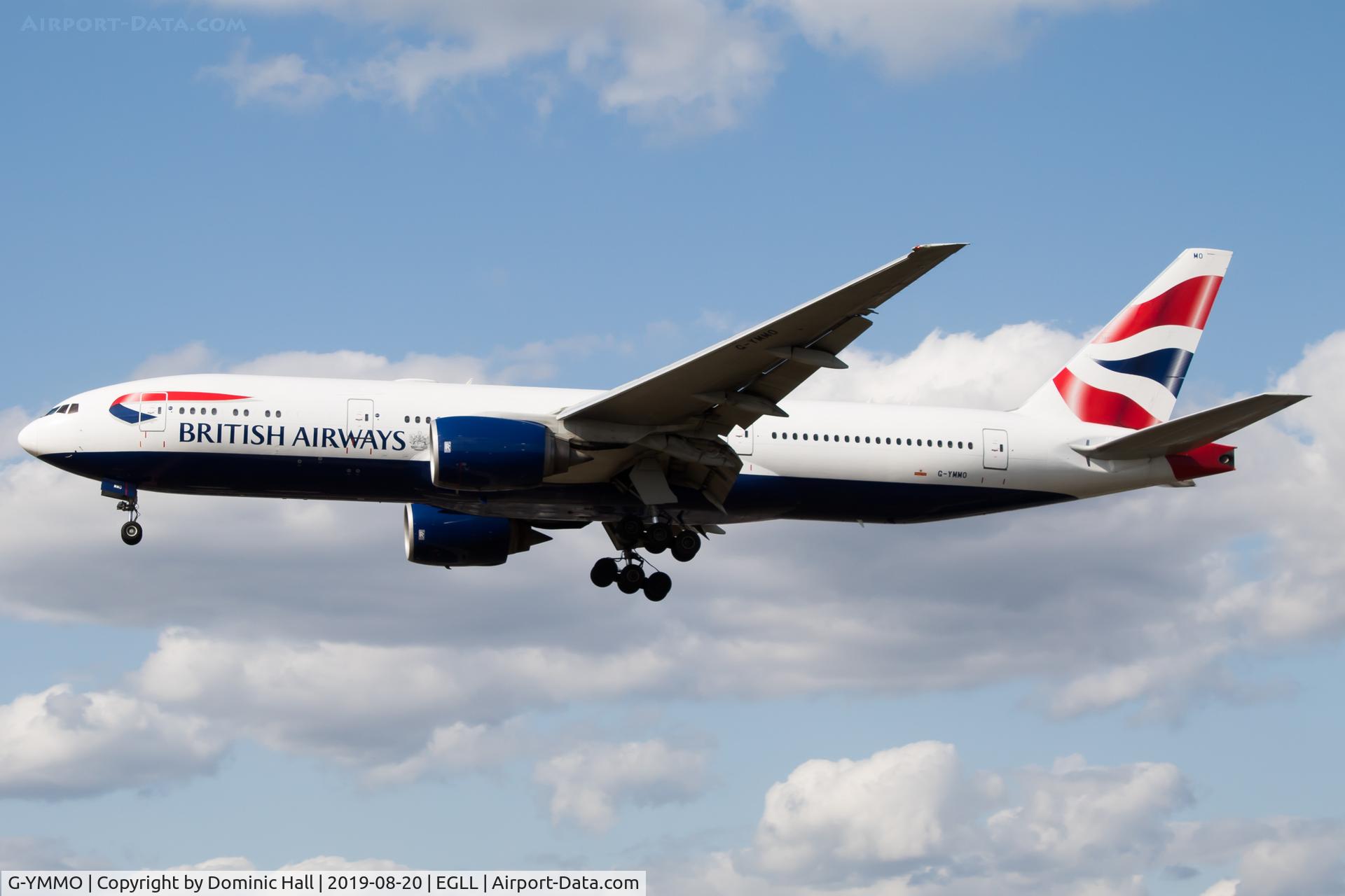 G-YMMO, 2001 Boeing 777-236 C/N 30317, Landing RWY 27L