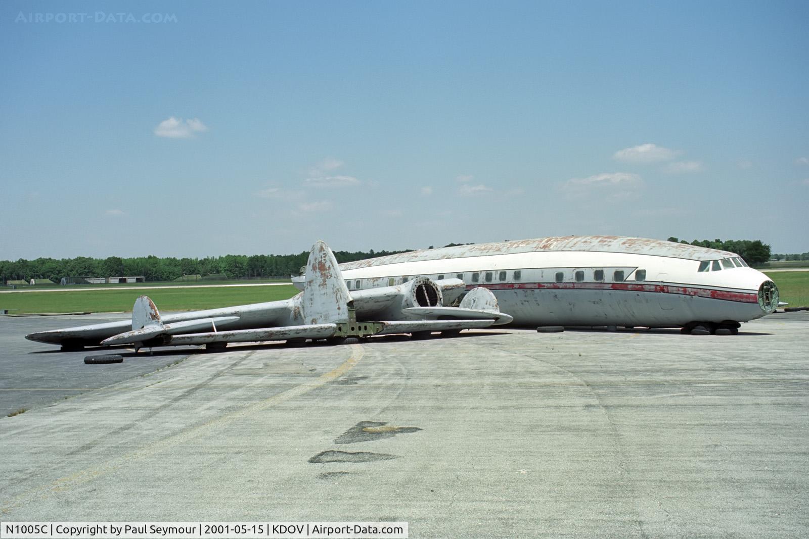 N1005C, 1955 Lockheed L-1049E/01 Super Constellation C/N 4557, In sections after arrival at Dover AFB. Later restored and painted in USAF colours as 40315.