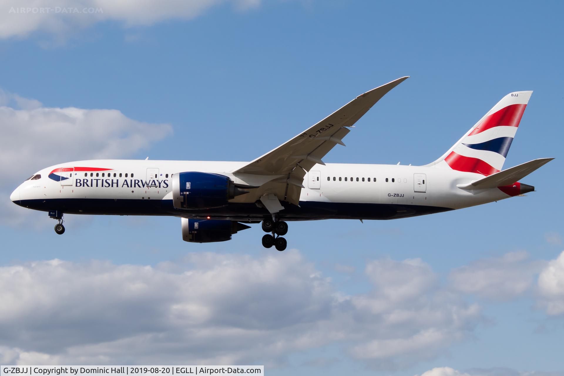 G-ZBJJ, 2018 Boeing 787-836 Dreamliner C/N 60629, Landing RWY 27L