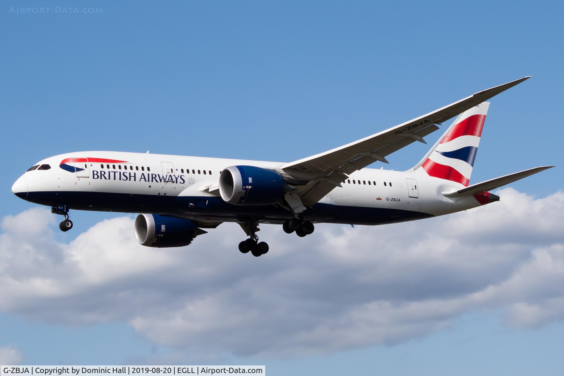 G-ZBJA, 2013 Boeing 787-8 Dreamliner C/N 38609, Landing RWY 27L