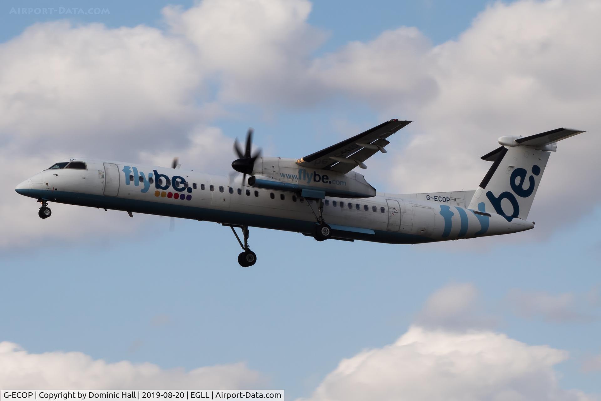G-ECOP, 2009 De Havilland Canada DHC-8-402Q Dash 8 C/N 4242, Landing RWY 27L
