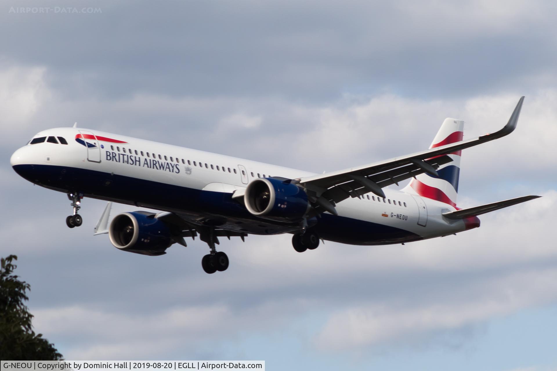 G-NEOU, 2019 Airbus A321-251NX C/N 8808, Landing RWY 27L