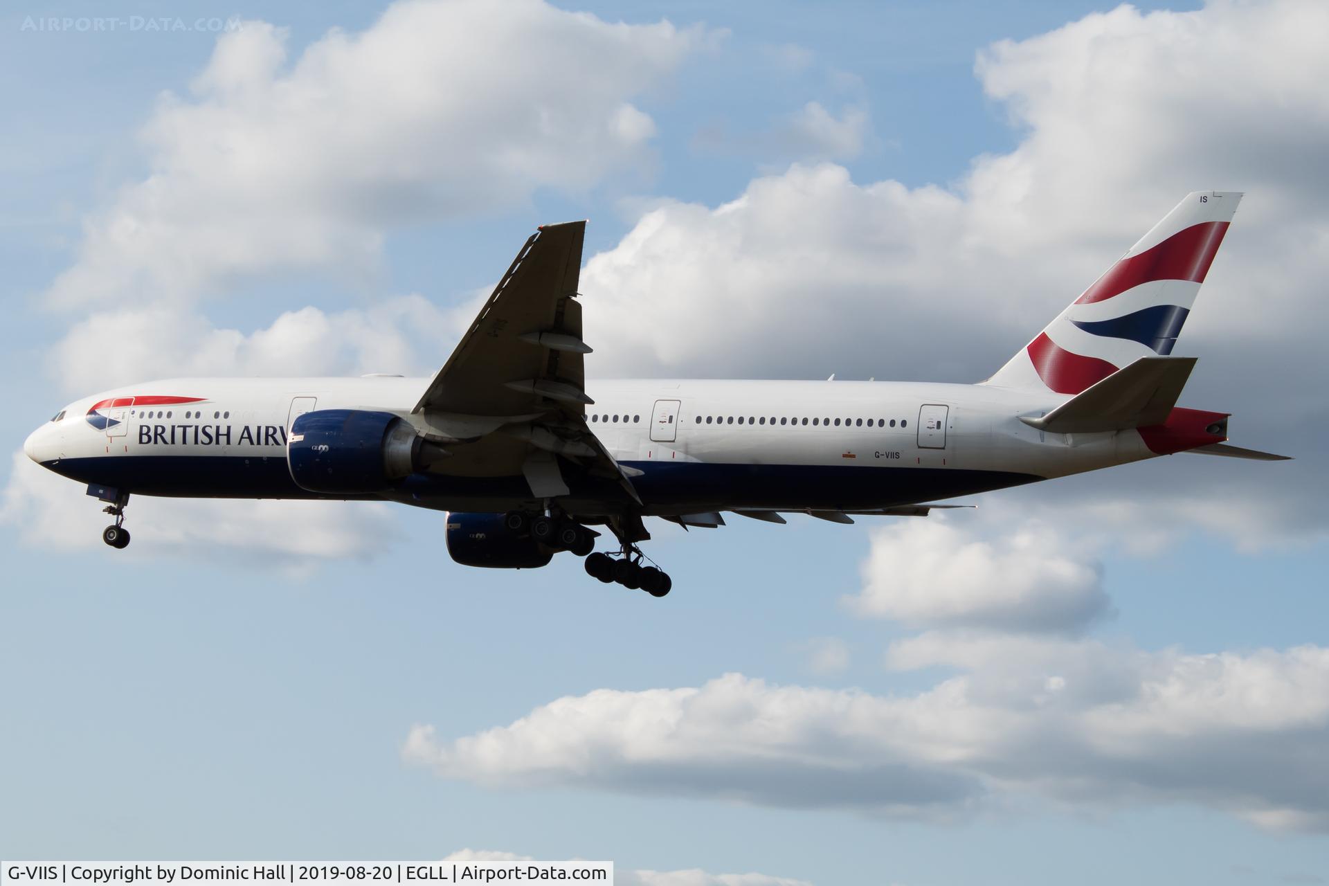 G-VIIS, 1999 Boeing 777-236/ER C/N 29323, Landing RWY 27L