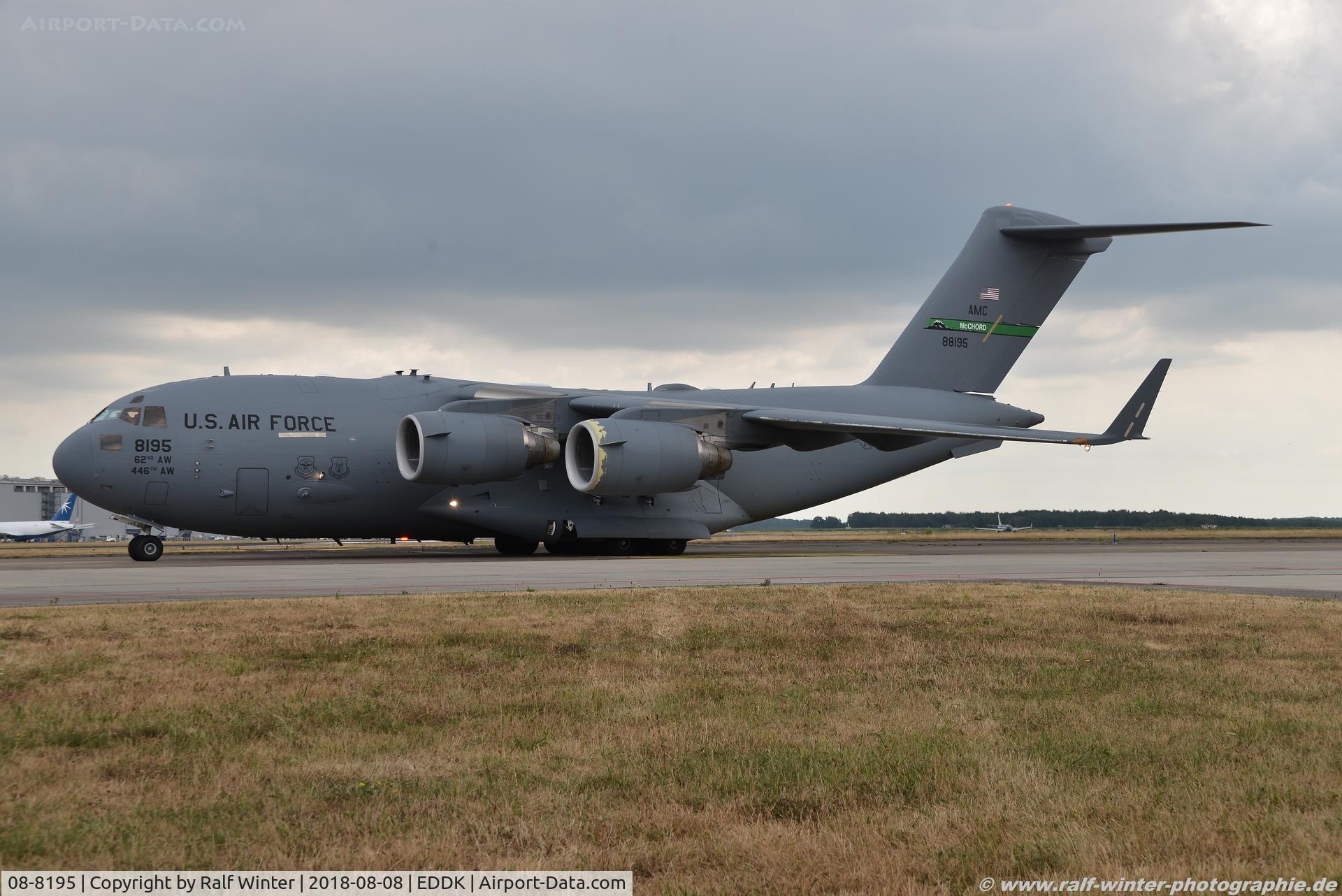 08-8195, 2008 Boeing C-17A Globemaster III C/N P-195, Boeing C-17A Globemaster III - MC RCH US Air Force USAF '62AW McChord AFB WA' - P-195 - 088195 - 08.08.2018 - CGN