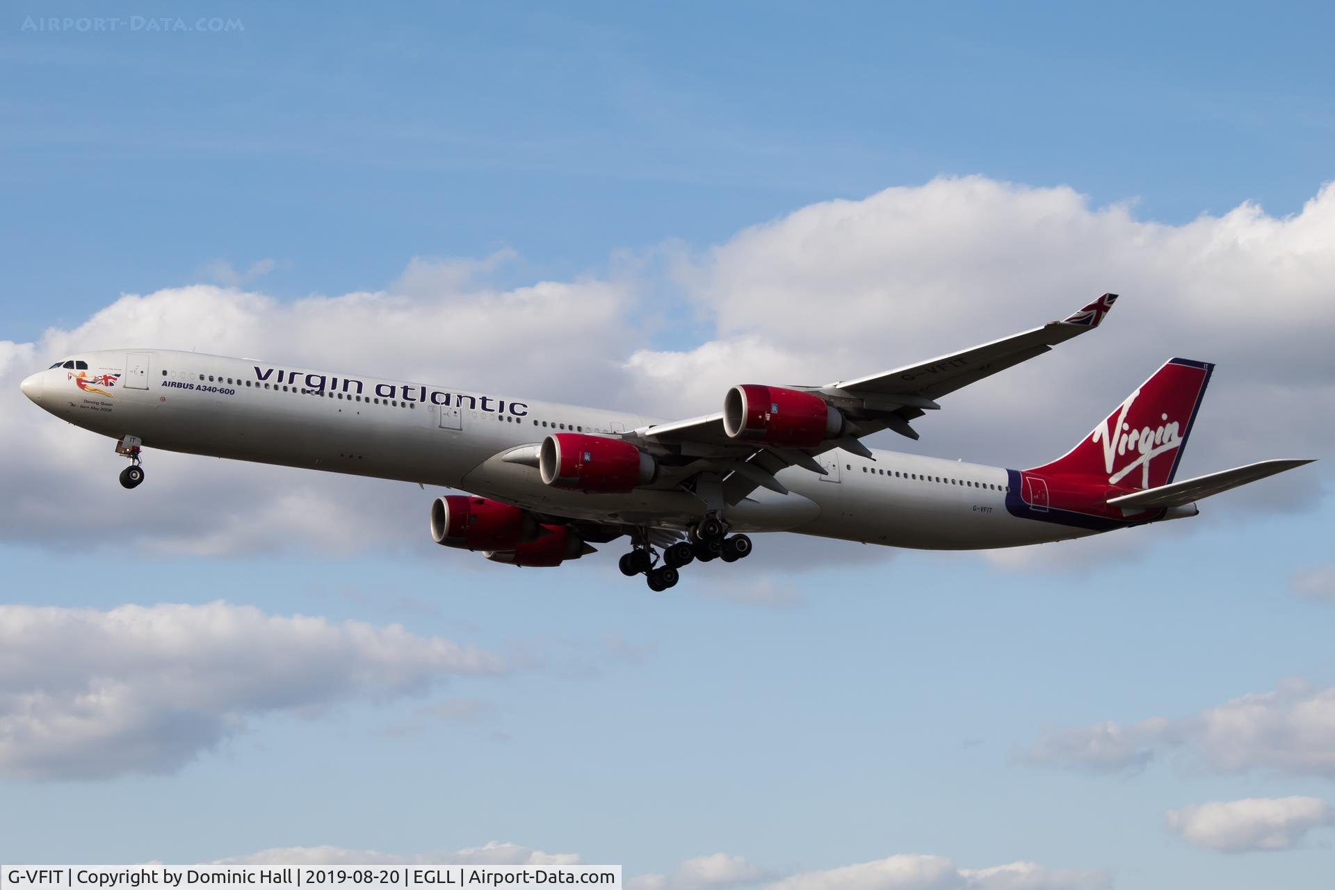 G-VFIT, 2006 Airbus A340-642 C/N 753, Landing RWY 27L
