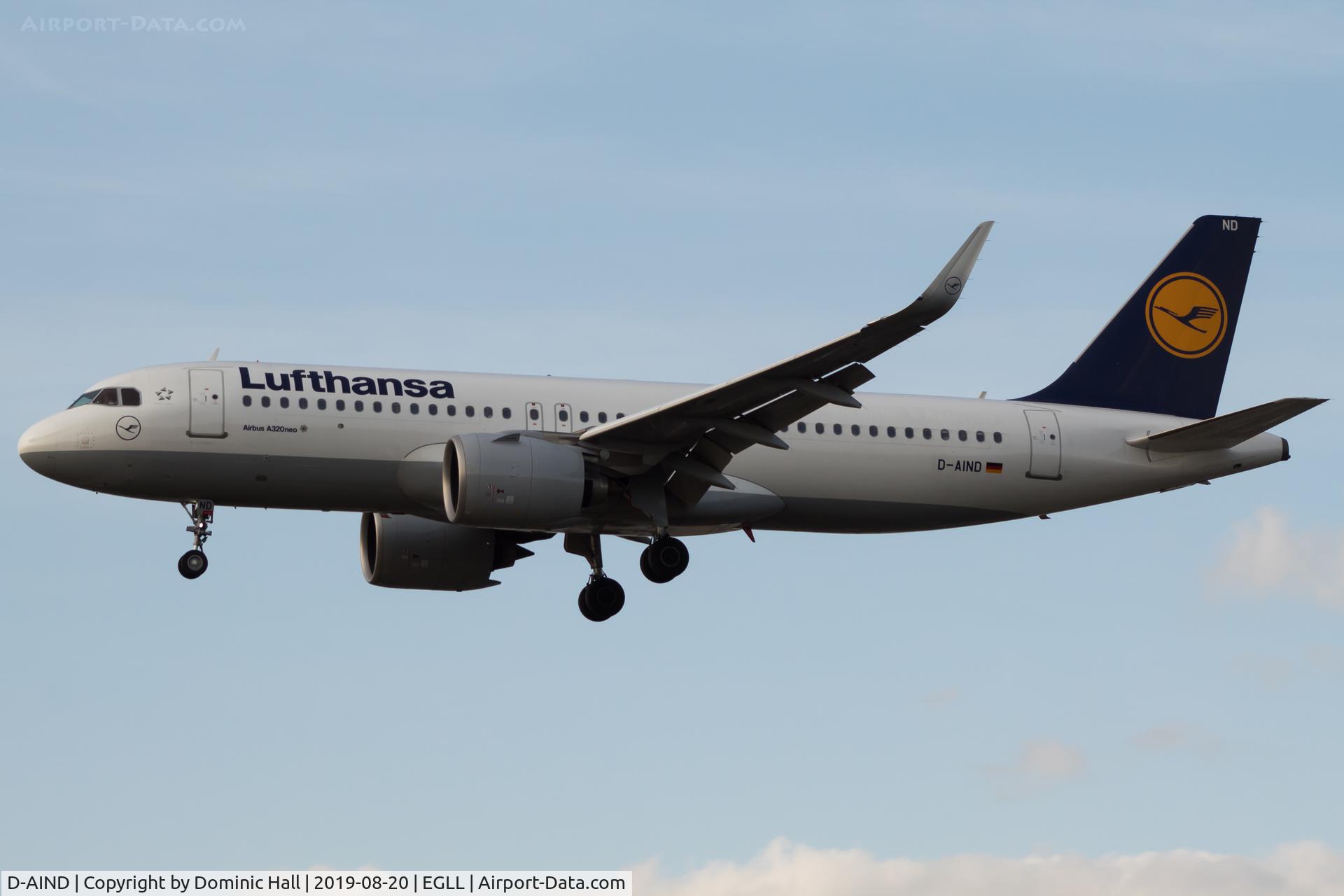 D-AIND, 2016 Airbus A320-271NEO C/N 7078, Landing RWY 27L