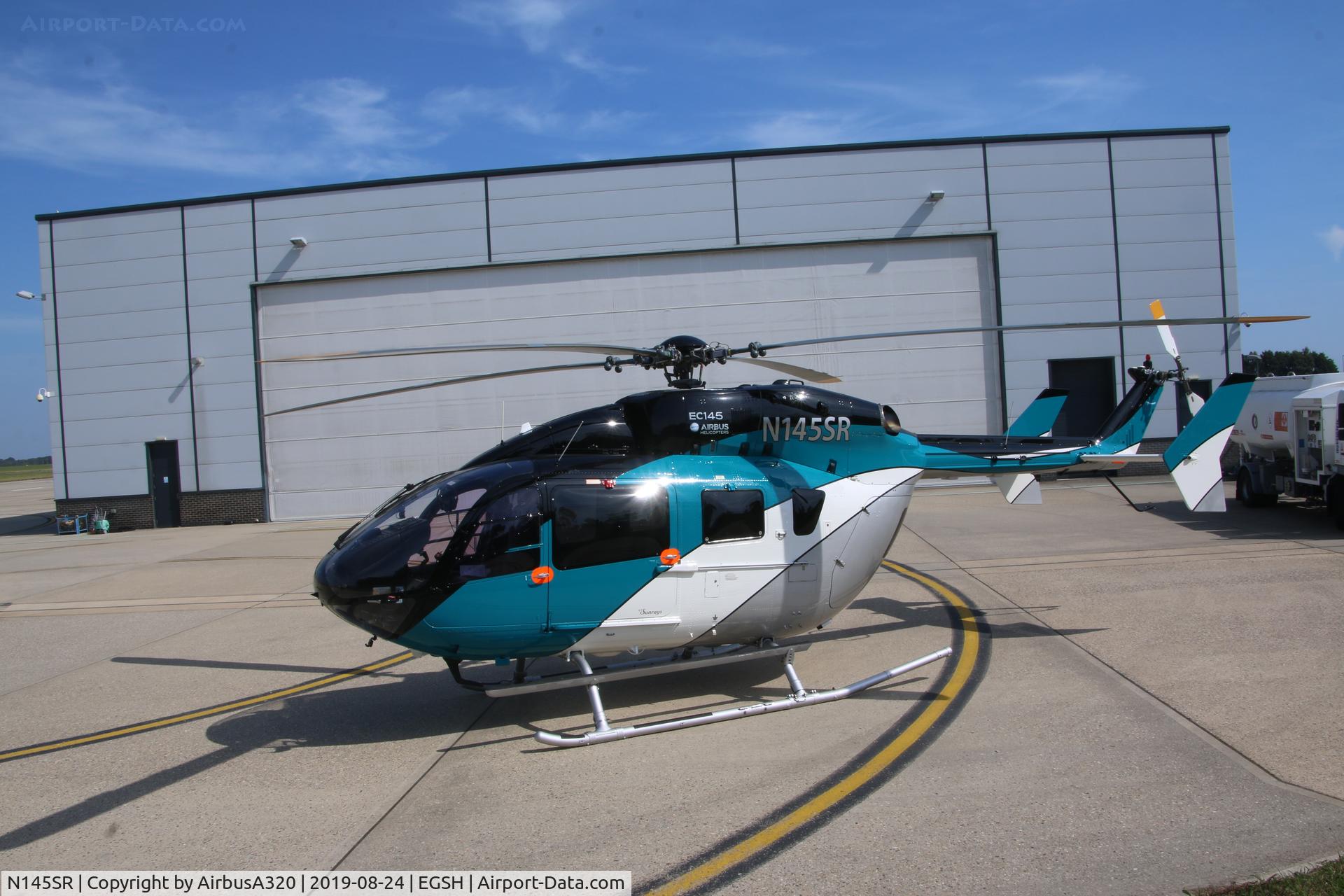 N145SR, Eurocopter-Kawasaki EC-145 (BK-117C-2) C/N 9339, Saxon Ramp in the sun