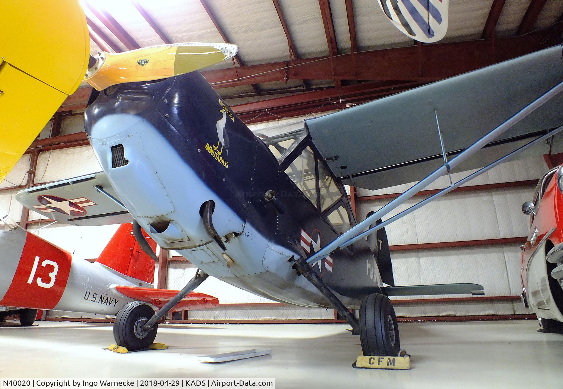 N40020, 1947 Stinson L-5E Sentinel C/N 76-3547, Stinson L-5E Sentinel at the Cavanaugh Flight Museum, Addison TX