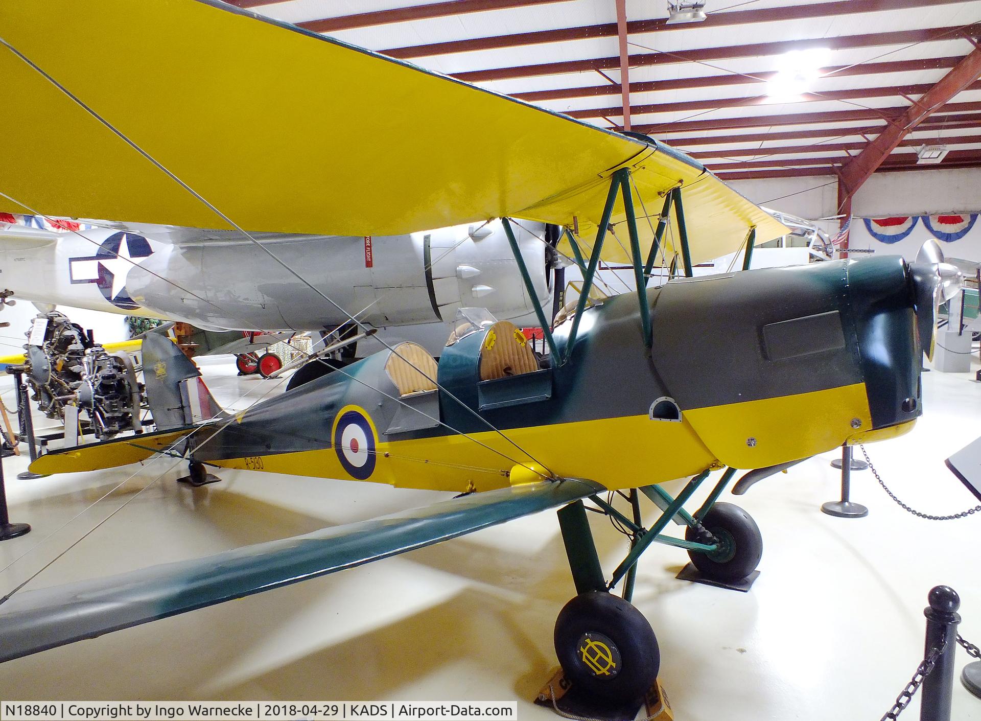 N18840, 1981 De Havilland Canada DH-82C Tiger Moth C/N DHC1317, De Havilland Canada D.H.82C Tiger Moth at the Cavanaugh Flight Museum, Addison TX