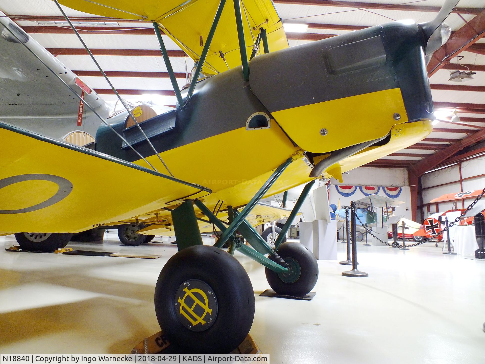 N18840, 1981 De Havilland Canada DH-82C Tiger Moth C/N DHC1317, De Havilland Canada D.H.82C Tiger Moth at the Cavanaugh Flight Museum, Addison TX