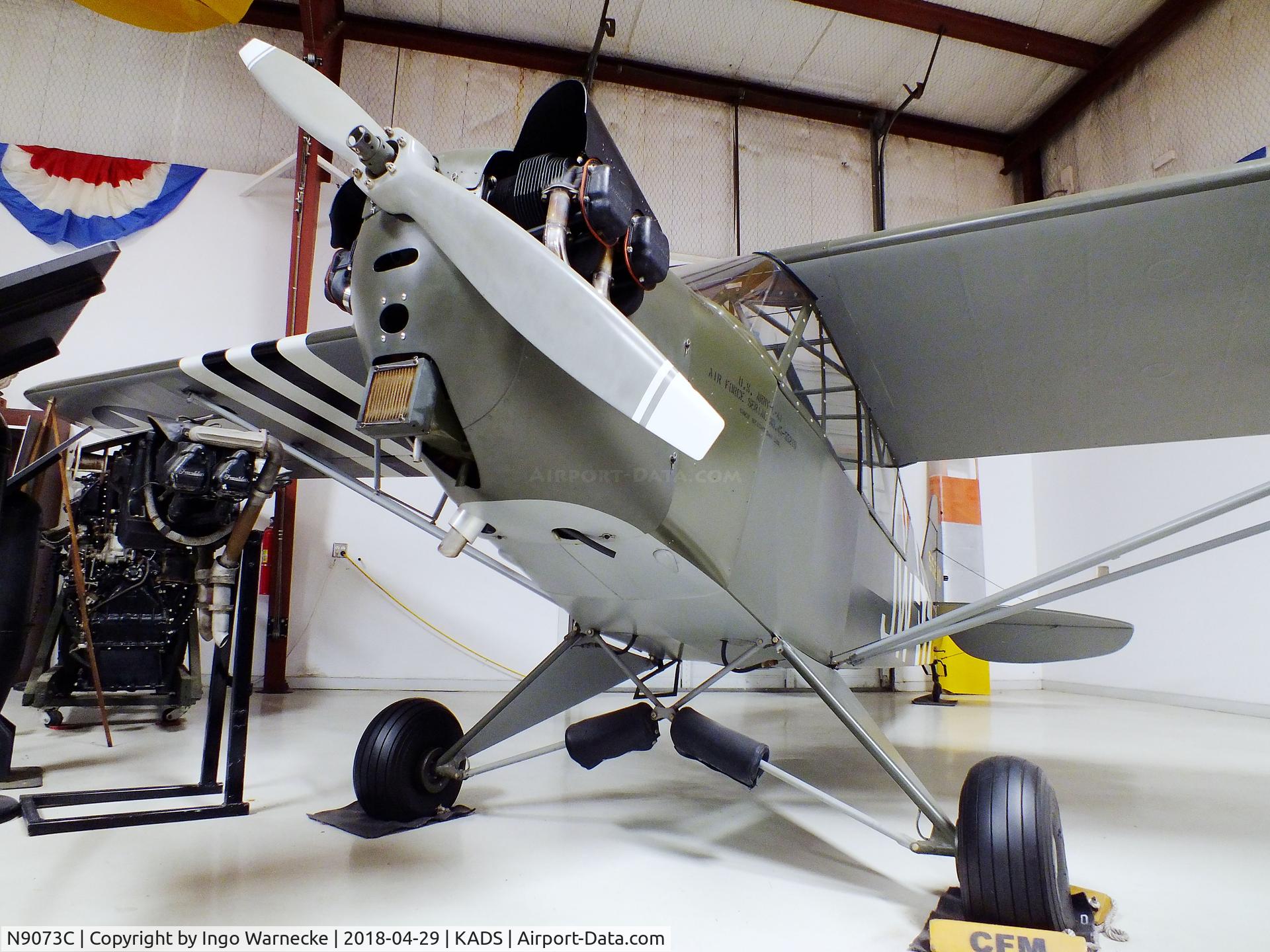 N9073C, 1945 Piper J3C-65 Cub C/N 13976, Piper J3C-65 Cub, displayed as L-4J Grashopper at the Cavanaugh Flight Museum, Addison TX