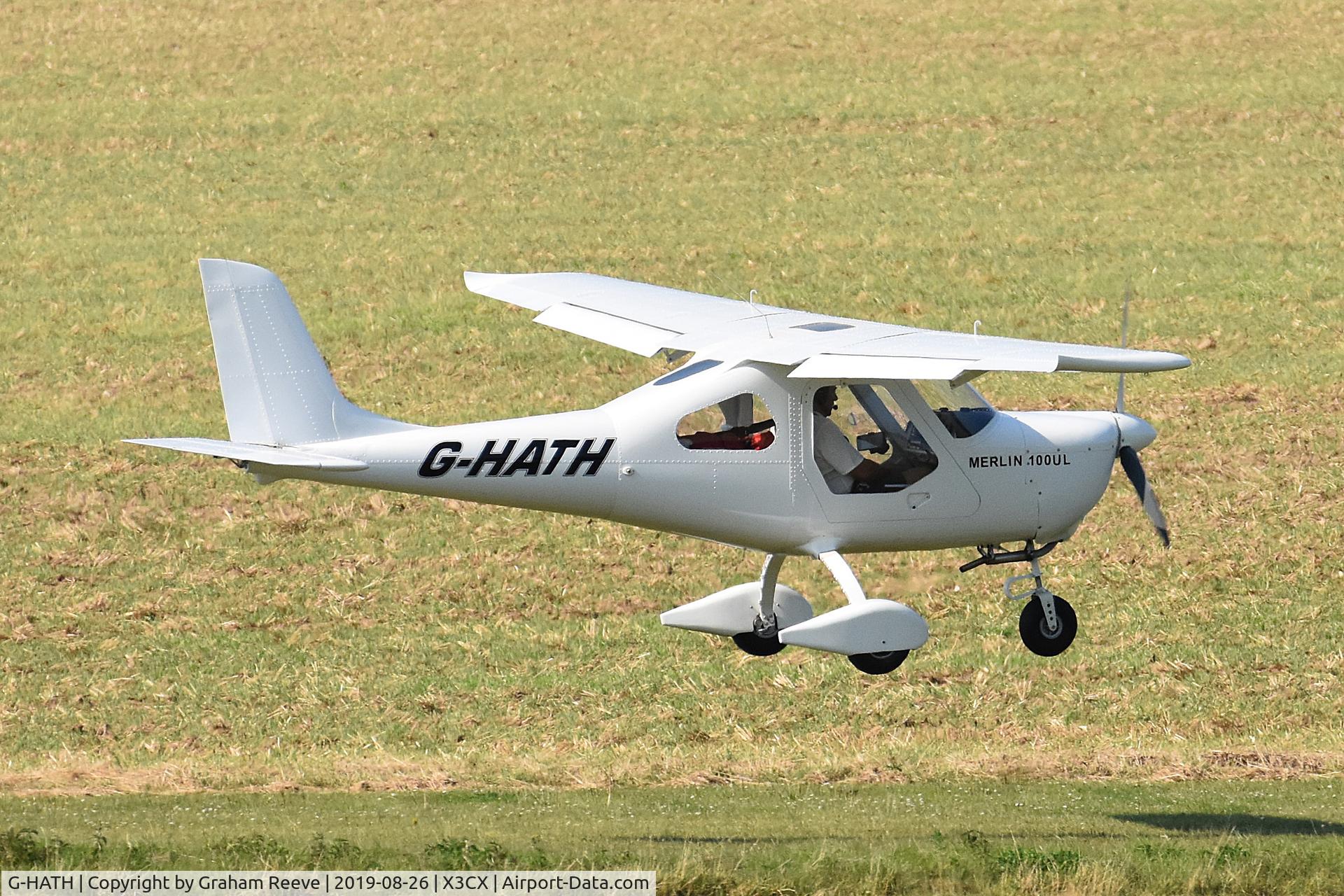 G-HATH, 2018 Techpro Aviation Merlin 100UL C/N HV-19, Departing from Northrepps.