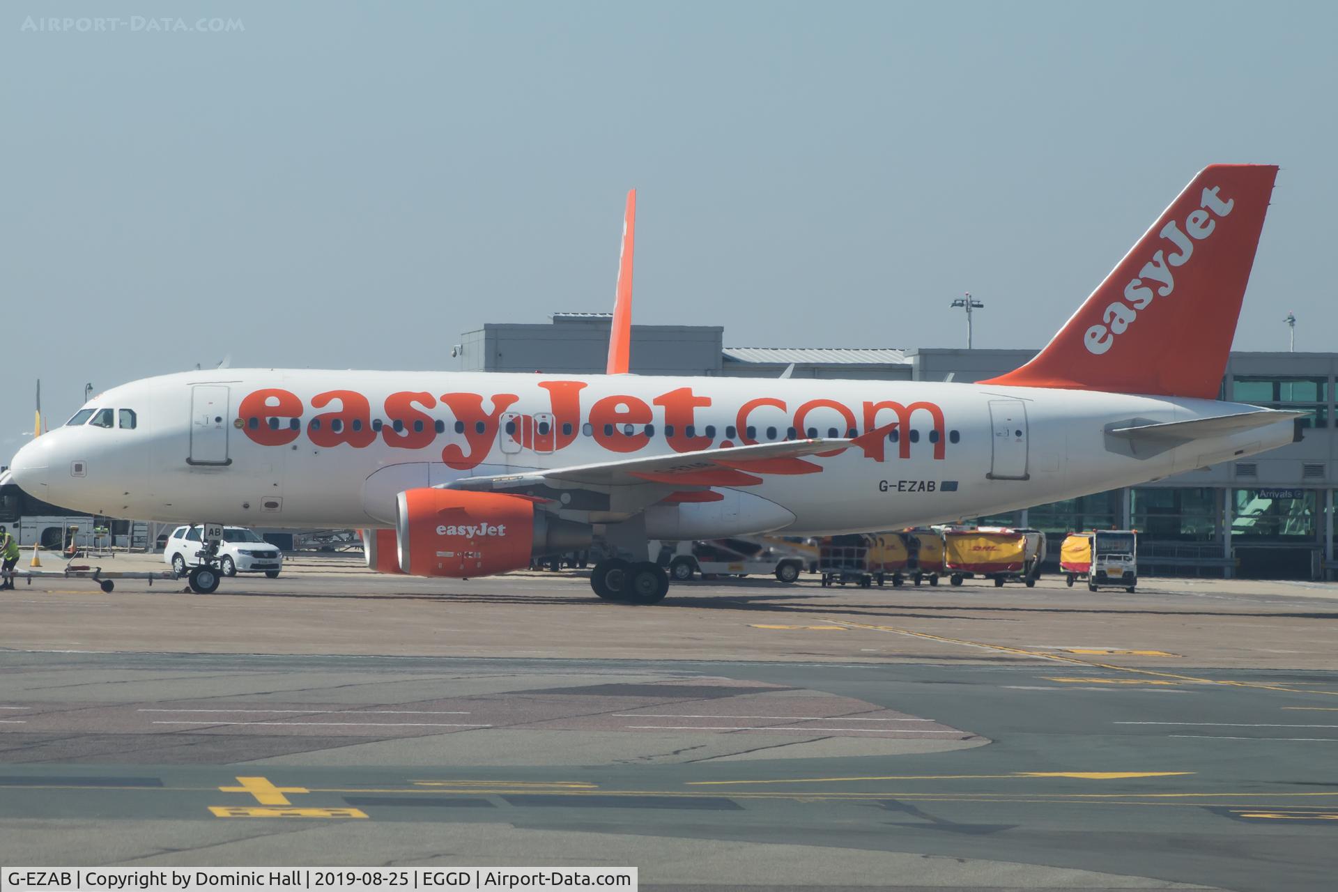 G-EZAB, 2006 Airbus A319-111 C/N 2681, On pushback from stand