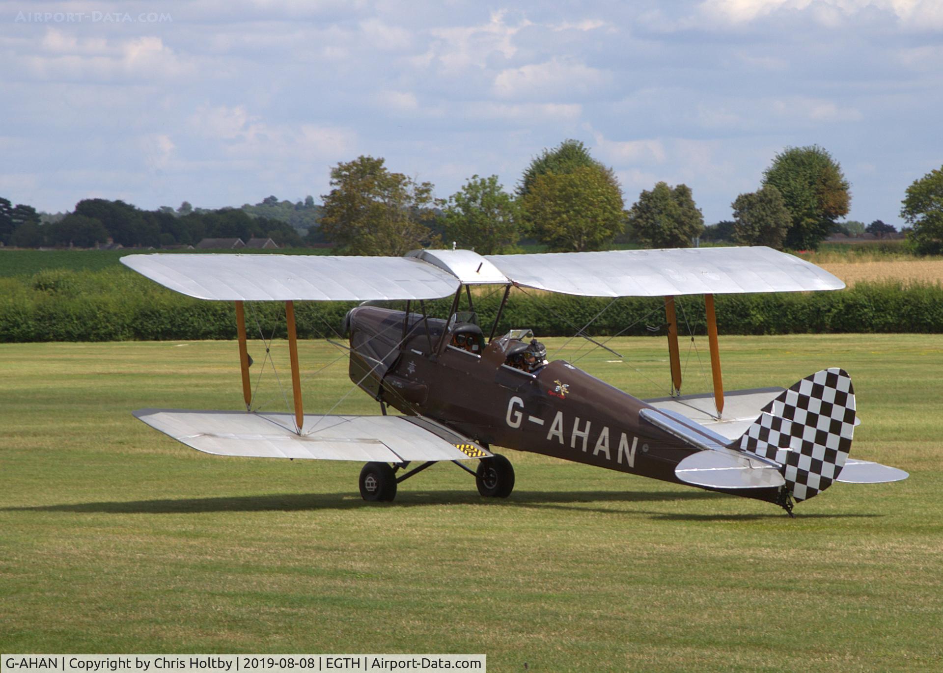 G-AHAN, 1944 De Havilland DH-82A Tiger Moth II C/N 86553, 1944 Tiger Moth parked at Old Warden for the Gathering of Moths Day 2019
