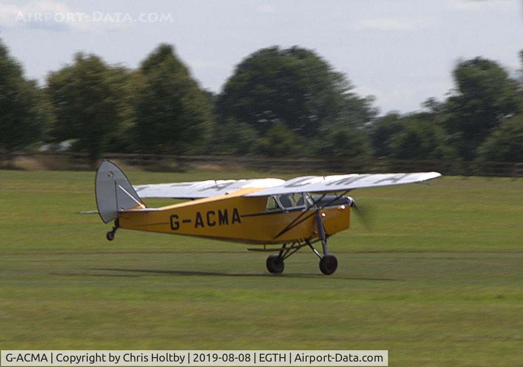 G-ACMA, 1934 De Havilland DH.85 Leopard Moth C/N 7042, 1934 Leopard Moth landing at the Gathering of Moths Day 2019 at Old Warden