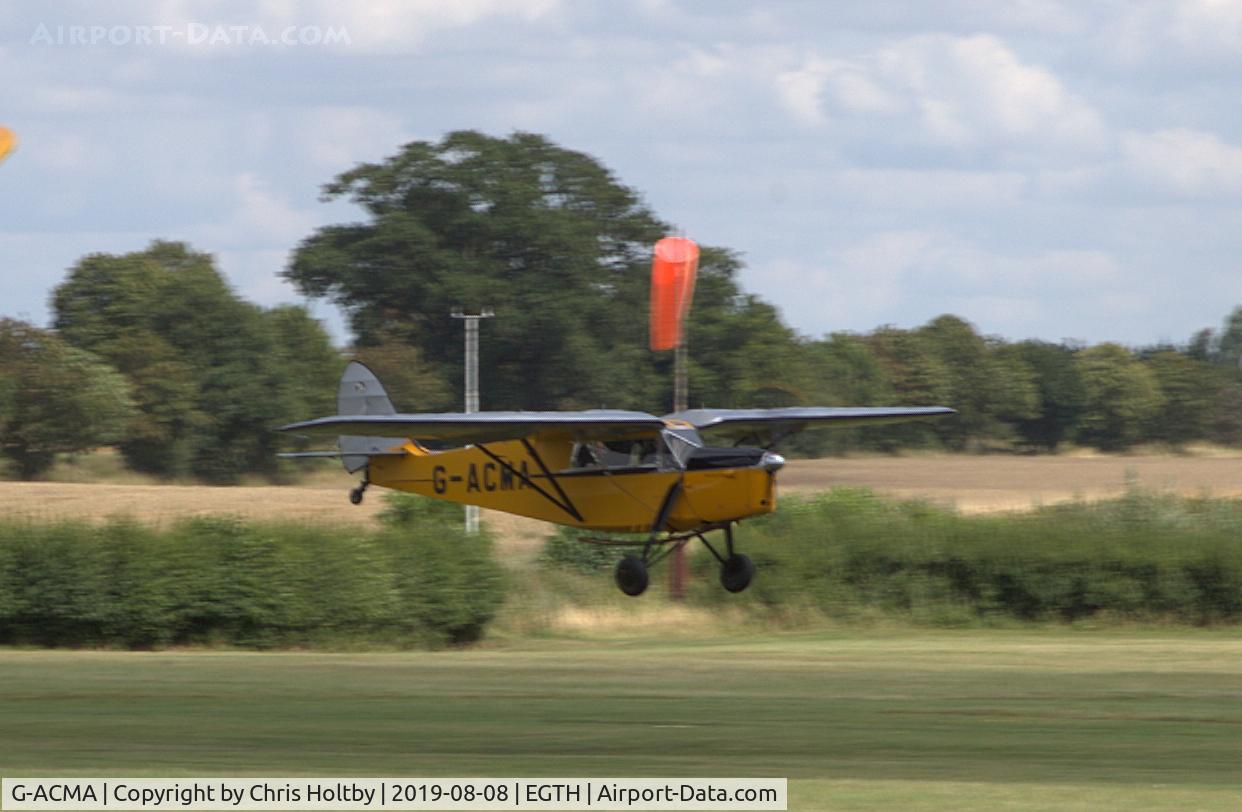 G-ACMA, 1934 De Havilland DH.85 Leopard Moth C/N 7042, 1934 Leopard Moth landing at the Gathering of Moths Day 2019 at Old Warden