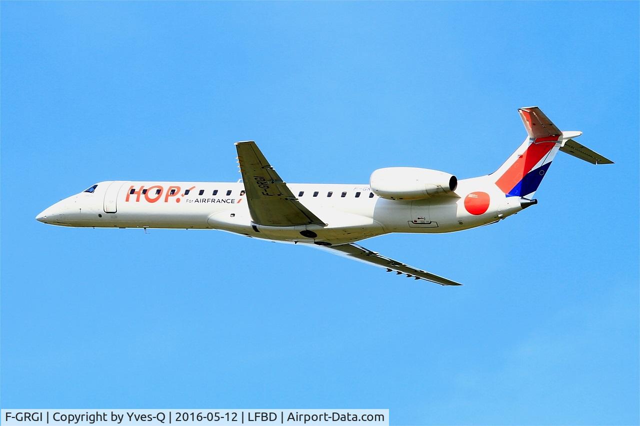 F-GRGI, 1999 Embraer EMB-145EU (ERJ-145EU) C/N 145152, Embraer EMB-145EU, Take off rwy 23, Bordeaux-Mérignac airport (LFBD-BOD)