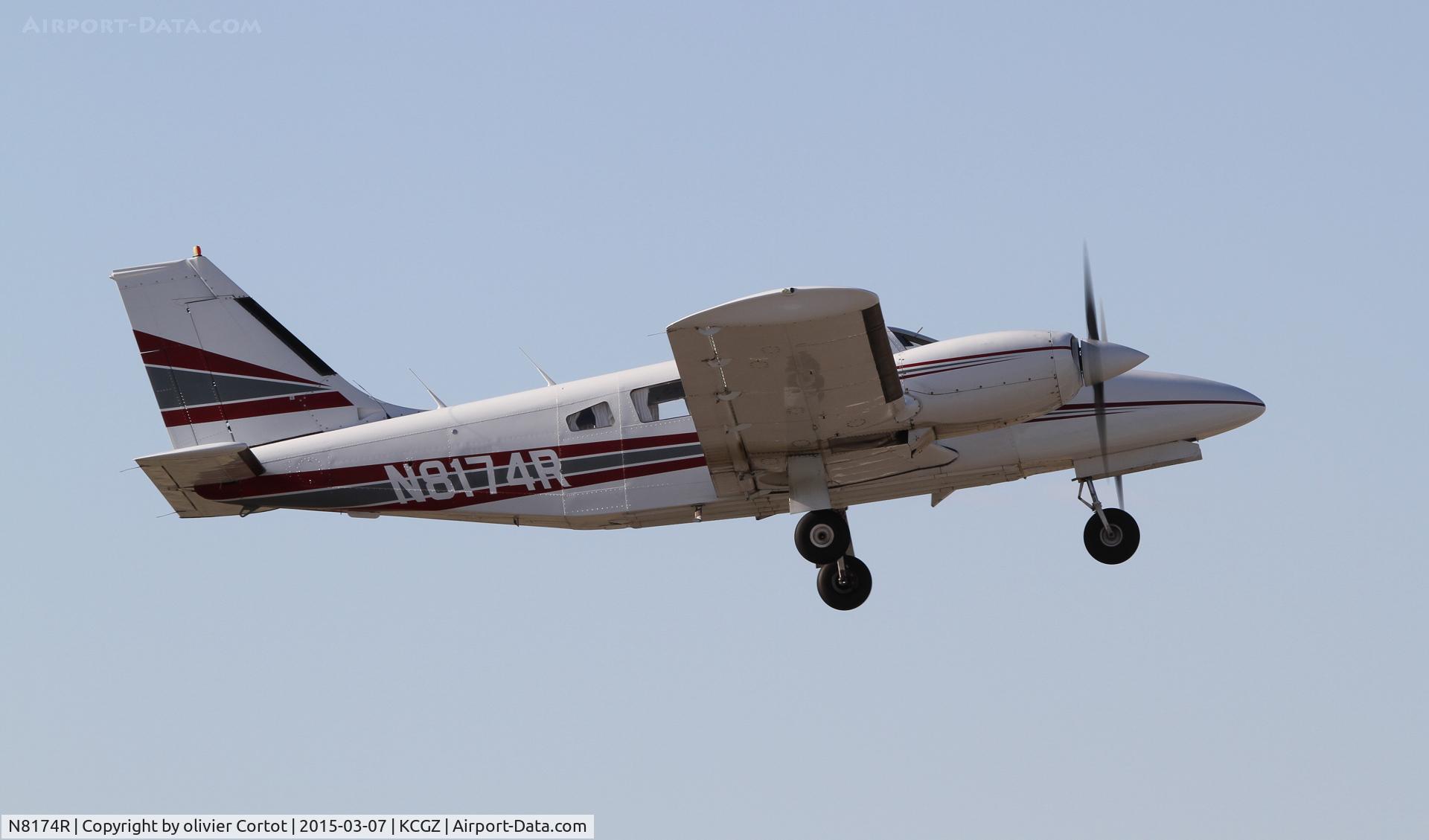N8174R, 1980 Piper PA-34-200T C/N 34-8070157, leaving the cactus fly in