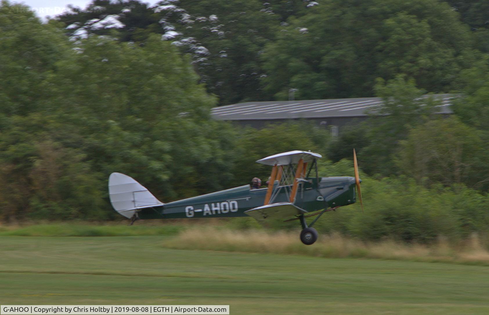 G-AHOO, 1943 De Havilland DH-82A Tiger Moth II C/N 86149, 1943 Tiger Moth taking off at the Gathering of Moths Day 2019 at Old Warden