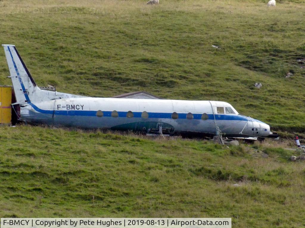 F-BMCY, Potez 840 C/N 02, Potez 840 F-BMCY made a wheels-up landing at Sumburgh, Shetland, in 1981.  After years at Sumburgh the fuselage was rescued and is now at North Roe, Shetland, in a garden - a really rare survivor!