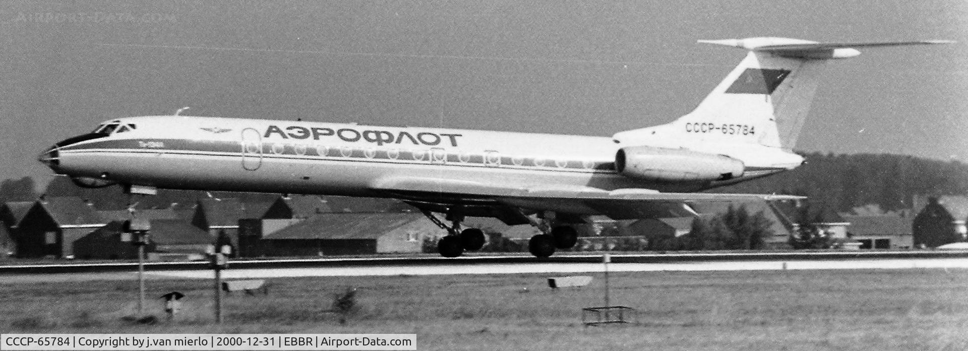 CCCP-65784, 1980 Tupolev Tu-134A-3 C/N 62715, Landing Brussels 25L