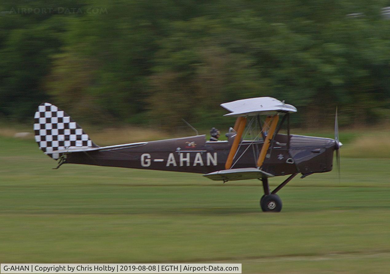 G-AHAN, 1944 De Havilland DH-82A Tiger Moth II C/N 86553, 1944 Tiger Moth taking off at the Gathering of Moths Day 2019 at Old Warden