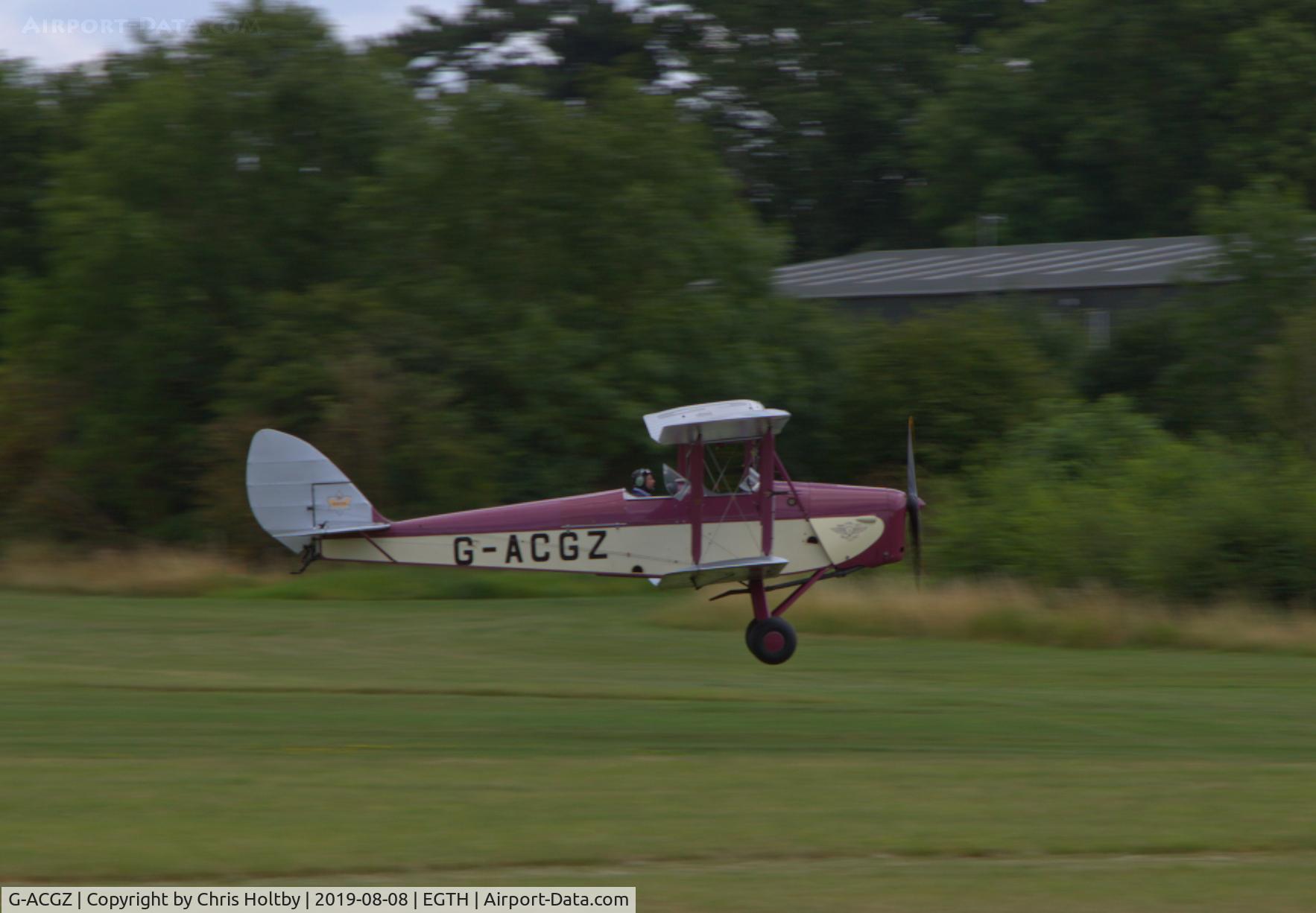 G-ACGZ, 1933 De Havilland DH-60G III Moth Major C/N 5030, 1933 Moth Major taking off at the Gathering of Moths Day 2019 at Old Warden