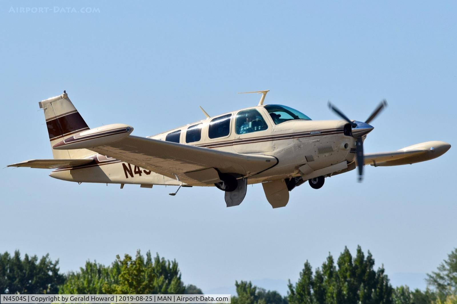 N4504S, 1975 Beech A36 Bonanza 36 C/N E-720, Take off from RWY 29.