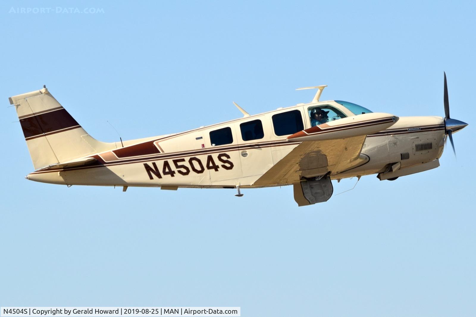 N4504S, 1975 Beech A36 Bonanza 36 C/N E-720, Take off from RWY 29.