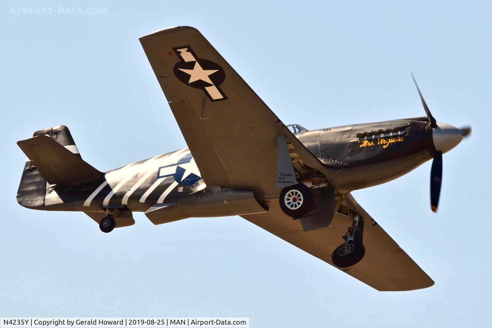 N4235Y, 1943 North American P-51A Mustang C/N MSN 99-22354, Take off from RWY 29.