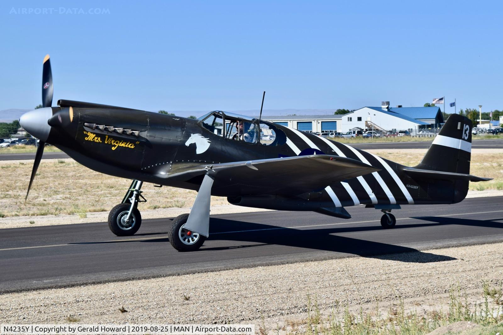 N4235Y, 1943 North American P-51A Mustang C/N MSN 99-22354, Taxiing on Alpha.
