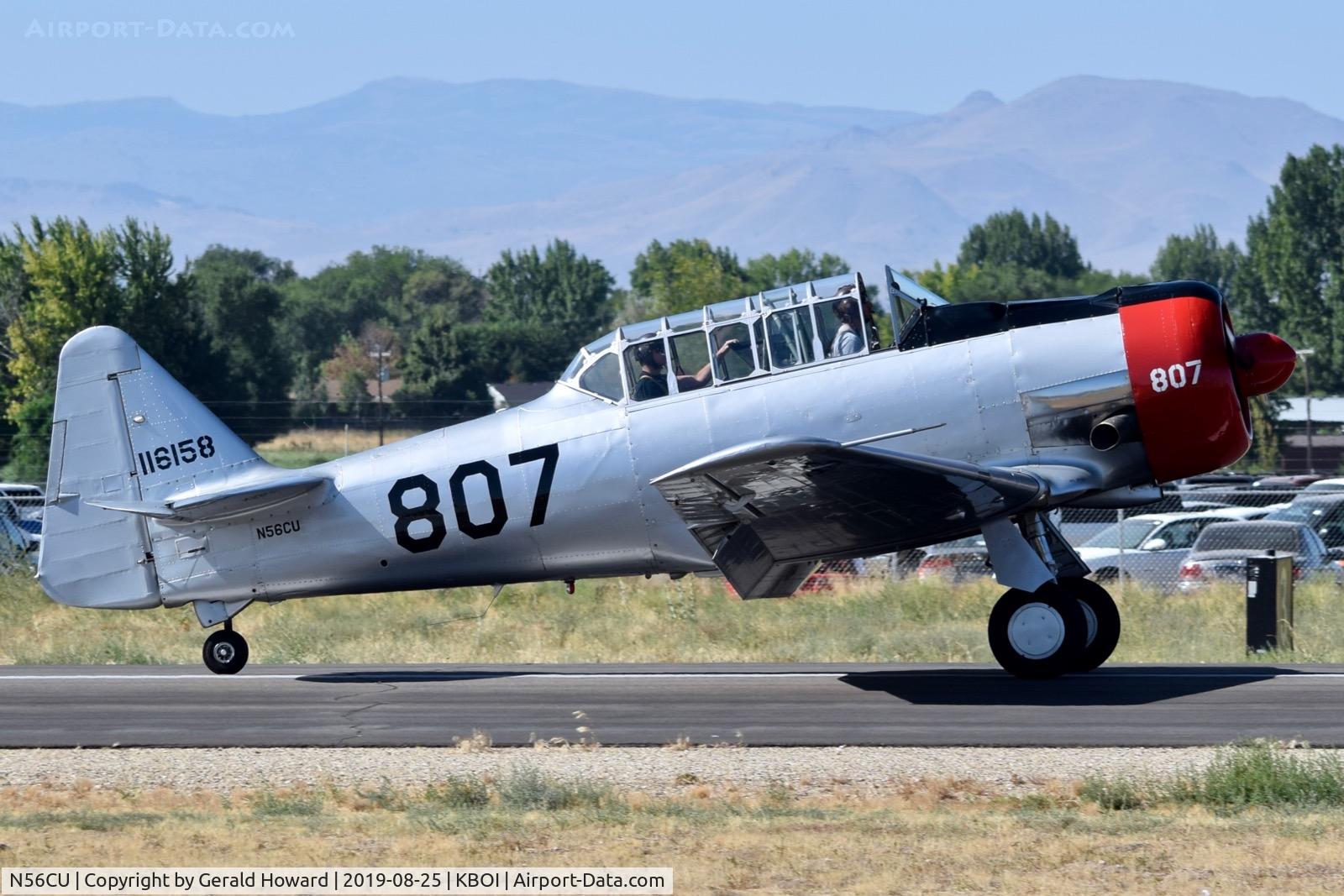 N56CU, 1941 North American AT-6A Texan C/N 786536, Landing roll out on RWY 29.