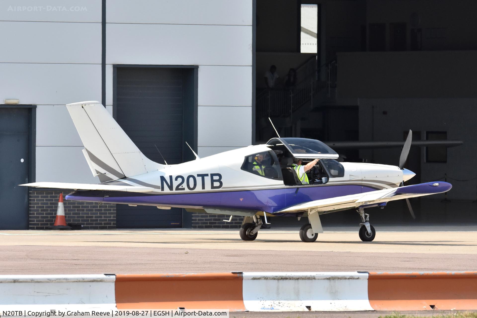 N20TB, 2000 Socata TB-20 GT C/N 2008, Just landed at Norwich.