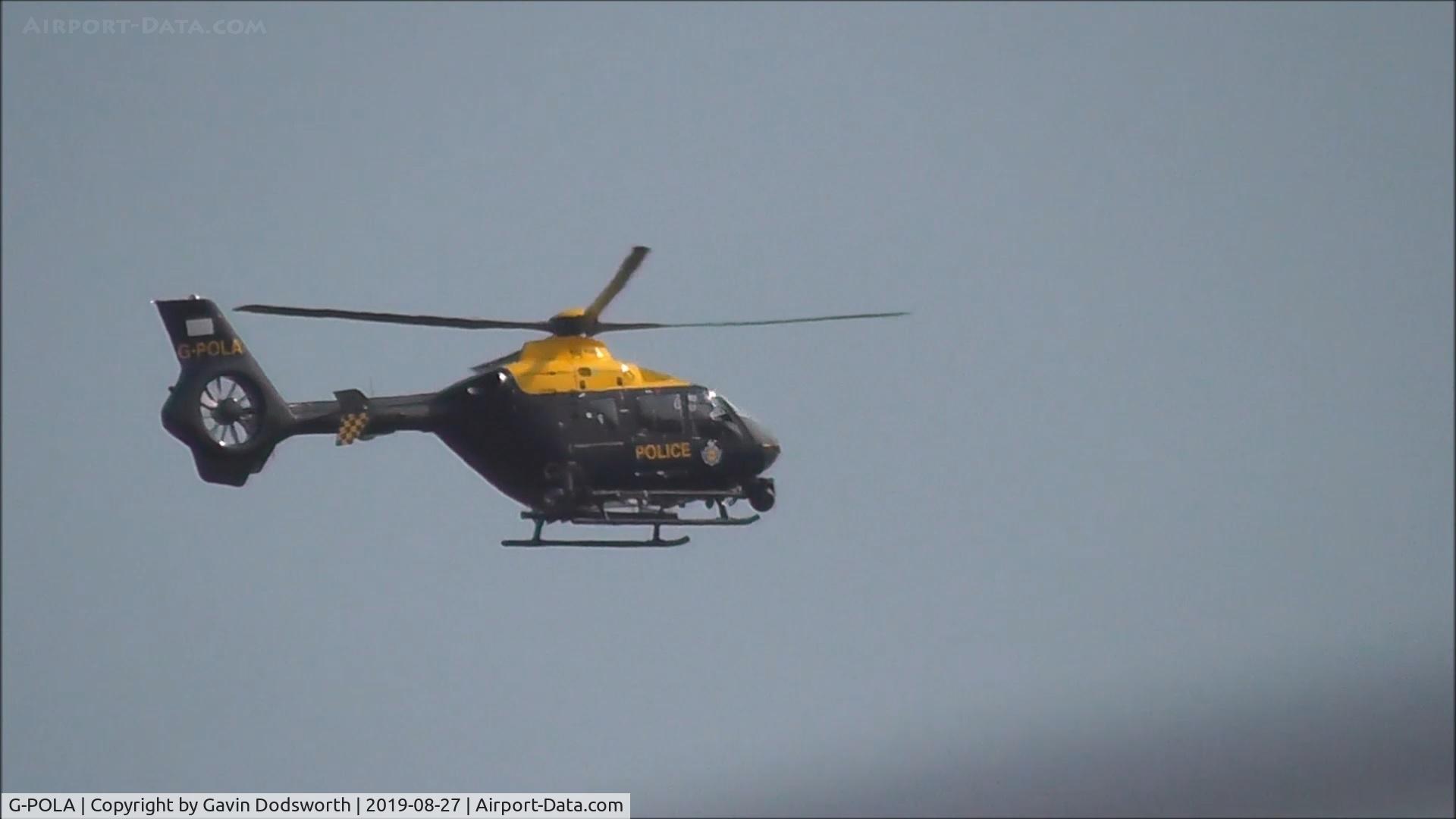 G-POLA, 2010 Eurocopter EC-135P-2+ C/N 877, G-POLA over the Firthmoor and Eastbourne areas of Darlington, England, on Tuesday 27th August 2019
