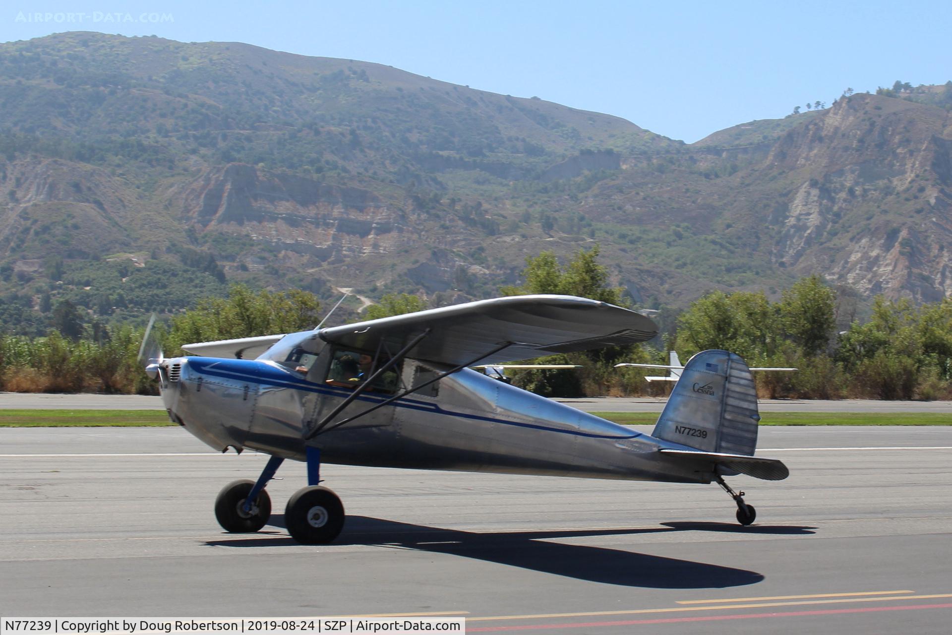 N77239, 1946 Cessna 120 C/N 11701, 1946 Cessna 120, Continental C85 85 Hp, taxi to Rwy 22