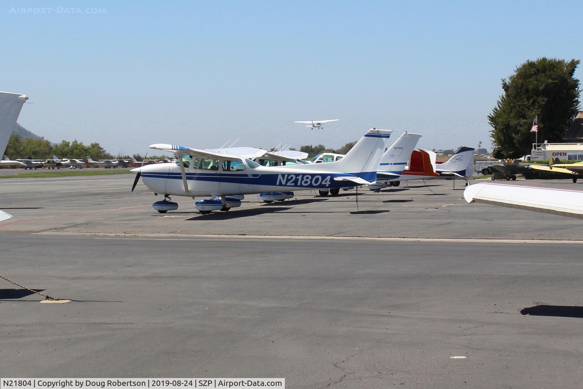 N21804, 1974 Cessna 172M C/N 17264026, 1974 Cessna 172M SKYHAWK, Lycoming O-320-E2D 150 Hp, drooped wing leading edge on M version, on Transient Ramp