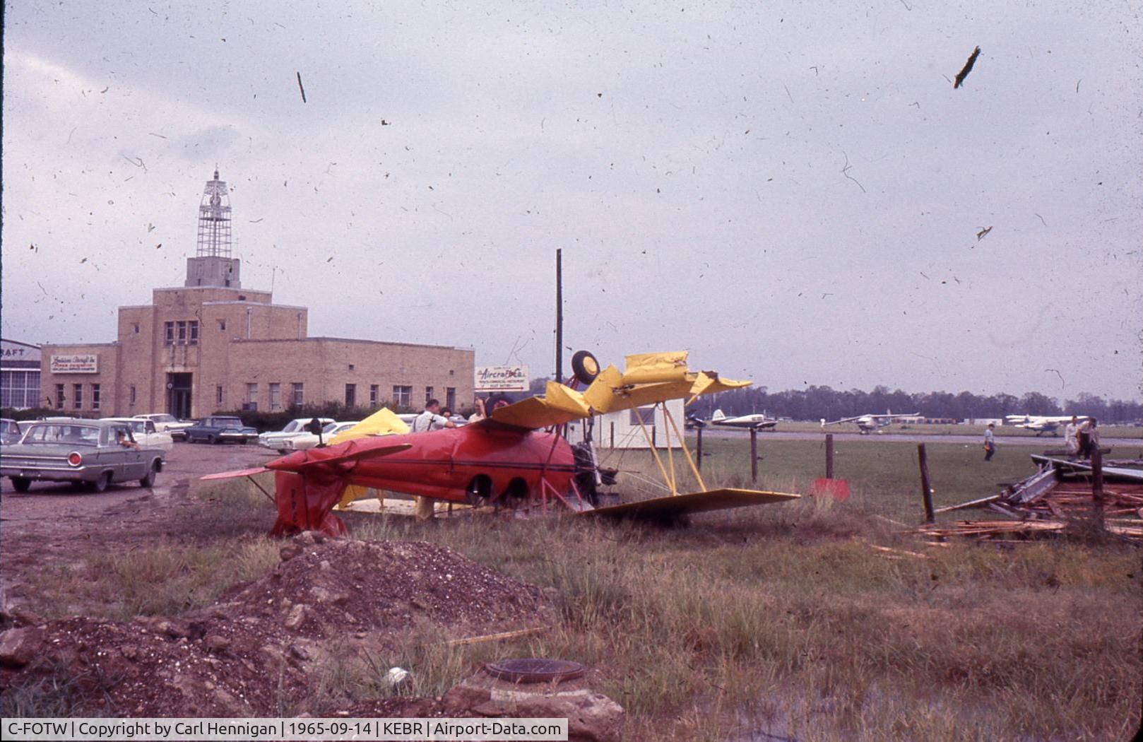 C-FOTW, 1943 Meyers OTW-160 C/N 89, Originally registered as N34344 and damaged following the passge of Hurricane Betsy at the Baton Rouge Downtown Airport.