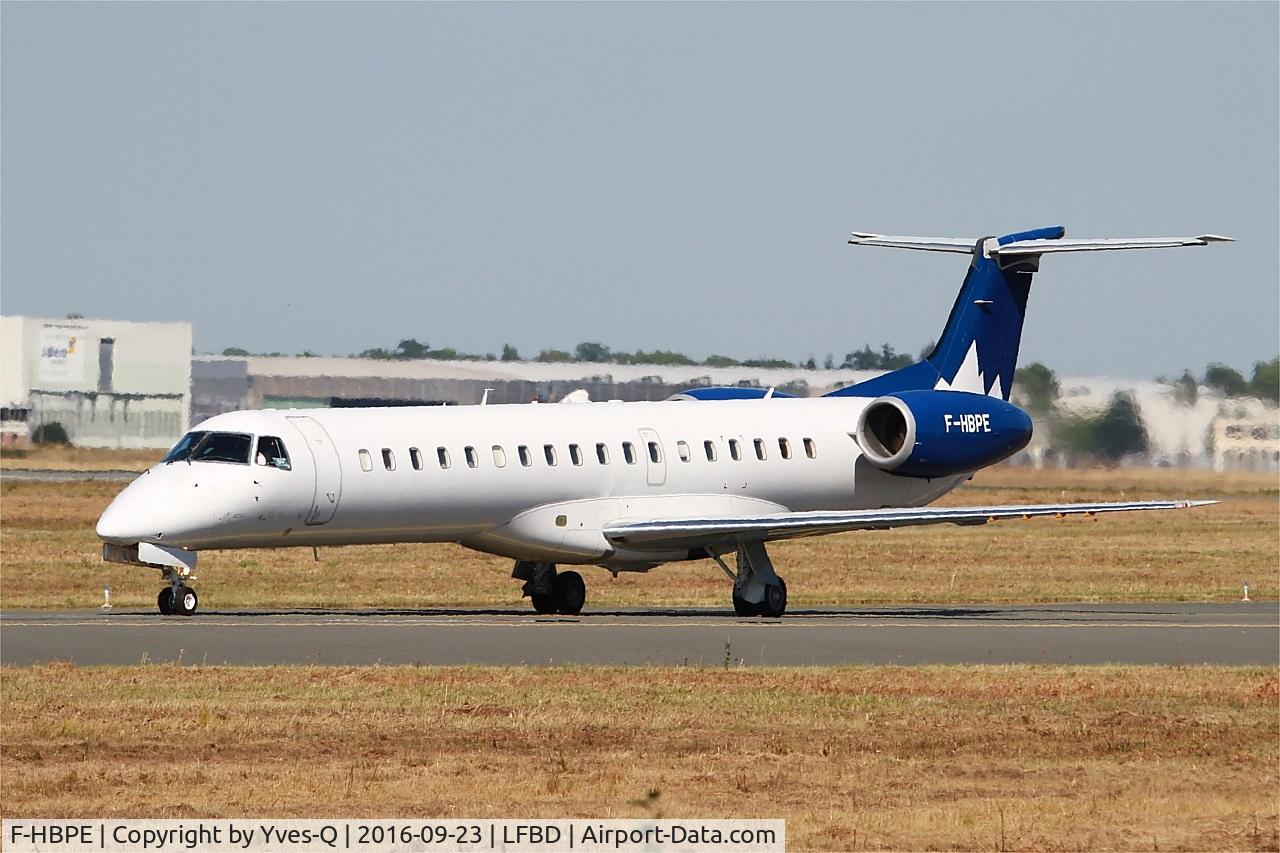 F-HBPE, 1998 Embraer ERJ-145LR (EMB-145LR) C/N 145106, Embraer EMB-145LR, Taxiing to holding point Delta rwy 05, Bordeaux Mérignac airport (LFBD-BOD)