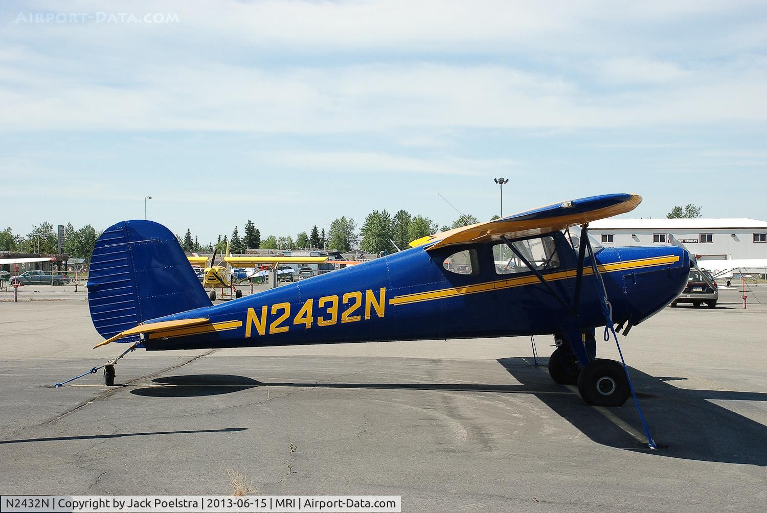 N2432N, 1947 Cessna 140 C/N 12684, Based at Merrill Fields Airport AK