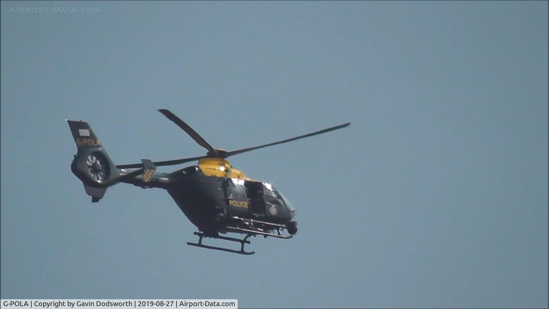 G-POLA, 2010 Eurocopter EC-135P-2+ C/N 877, G-POLA over the Firthmoor and Eastbourne areas of Darlington, England, on Tuesday 27th August 2019