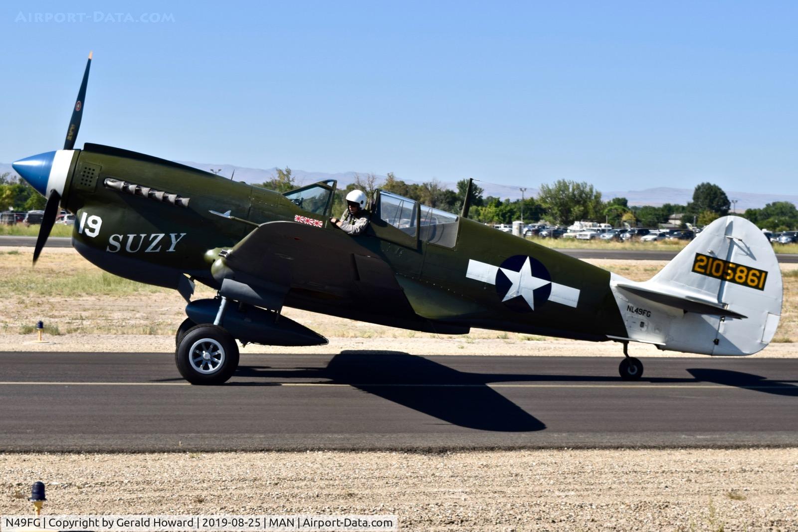 N49FG, 1943 Curtiss P-40N Warhawk C/N 29623, Taxiing on Alpha.