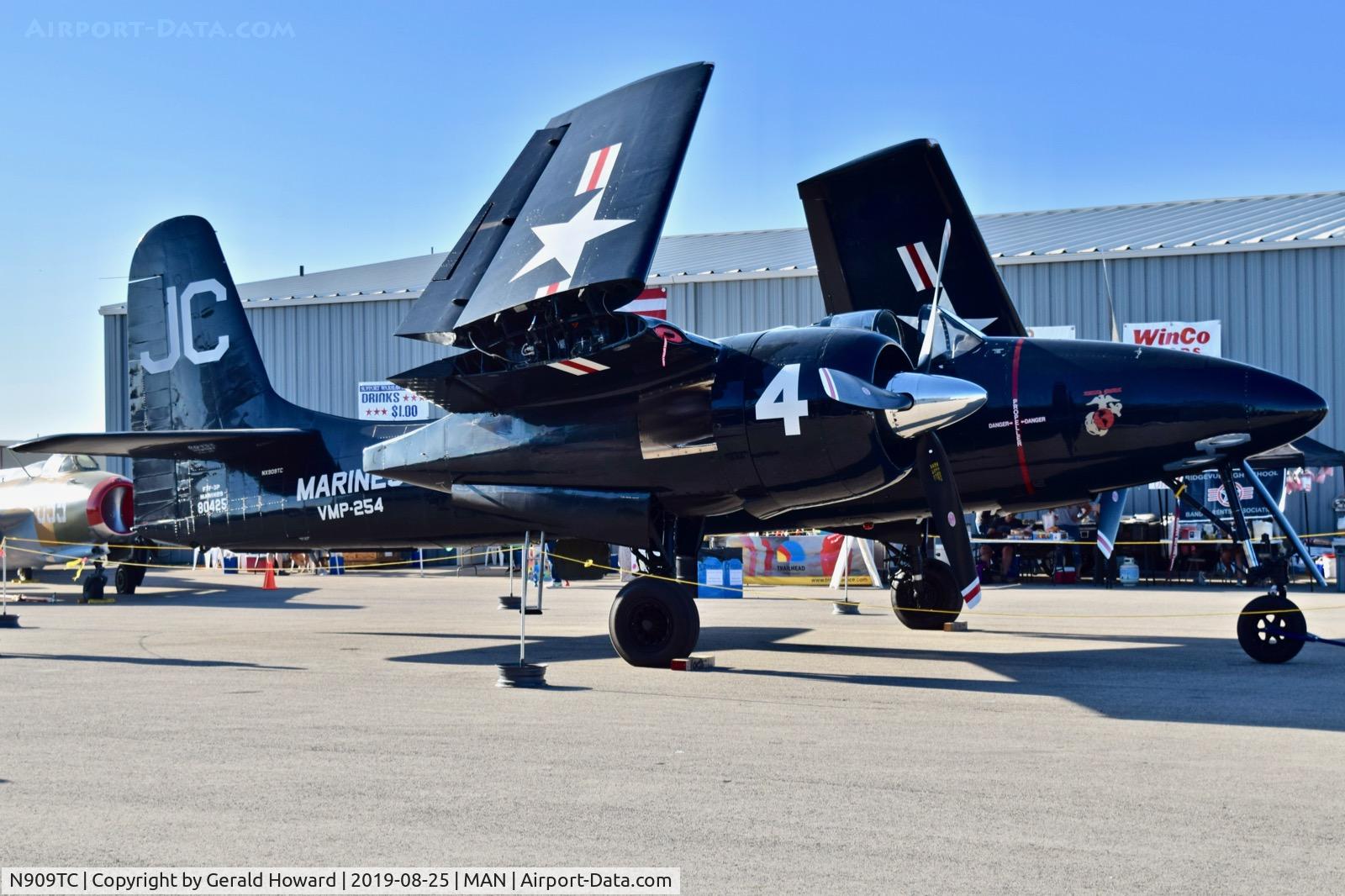 N909TC, 1945 Grumman F7F-3P Tigercat C/N 80425, On display at Nampa airshow.