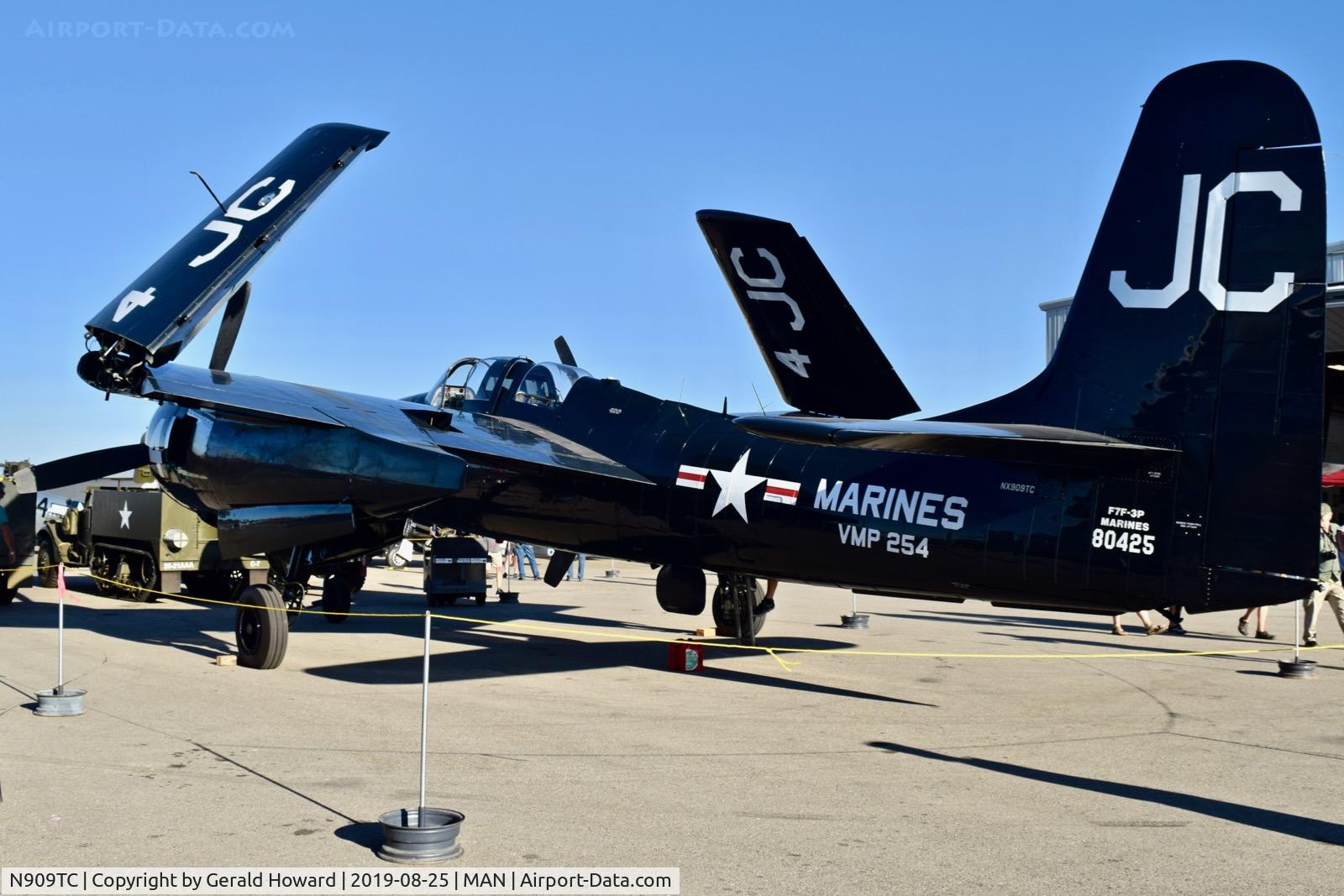 N909TC, 1945 Grumman F7F-3P Tigercat C/N 80425, On display at Nampa airshow.