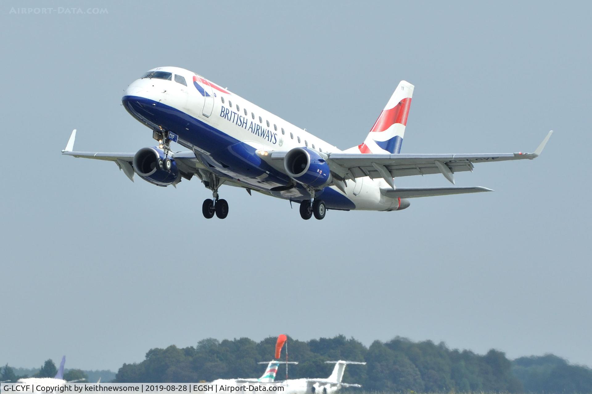 G-LCYF, 2009 Embraer 170STD (ERJ-170-100STD) C/N 17000298, Crew training mission.