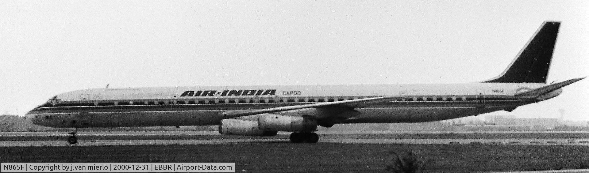 N865F, 1969 Douglas DC-8-63F C/N 46088, Taxiing leaving BRUCARGO